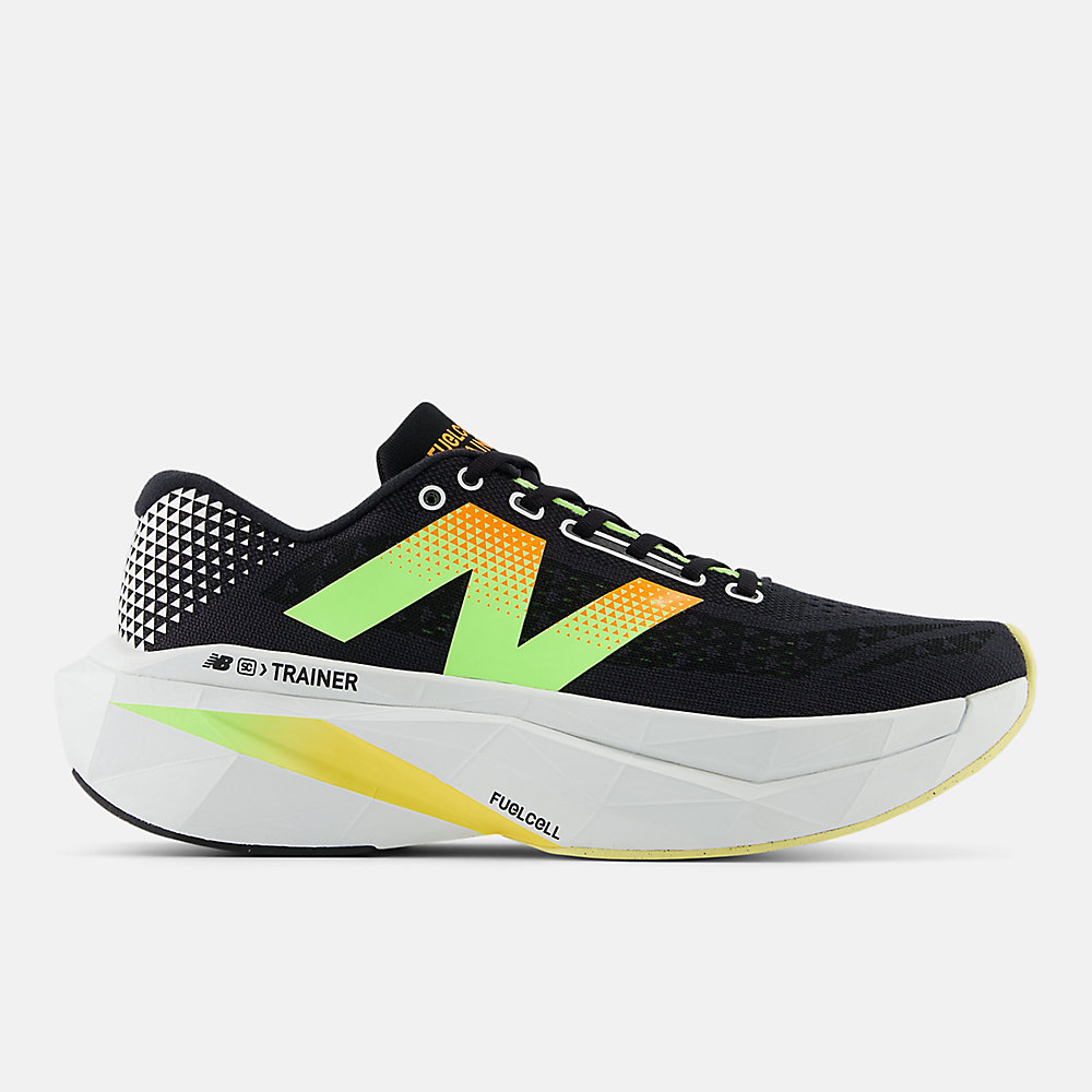 New Balance FuelCell SuperComp Trainer v3 Shoes Black with Phantom and Bleached Lime Glo